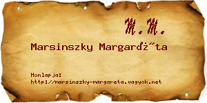 Marsinszky Margaréta névjegykártya